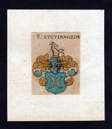 h. von Stoternheim Wappen coat of arms heralrdy Heraldik Kupferstich