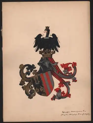 Erzherzogtum Österreich ob der Enns Wappen Genealogie genealogy Aquarell