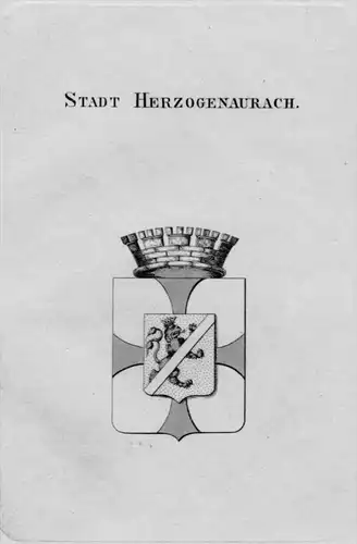 Herzogenaurach Wappen Adel coat of arms heraldry Heraldik Kupferstich