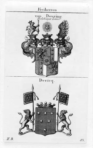 von Deuring Deviq Wappen Adel coat of arms heraldry Heraldik Kupferstich