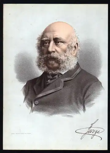 Prinz George (1819-1904) Feldmarschall - Lithographie Portrait