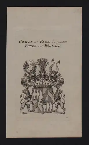 - Grafen von Eckart Wappen coat of arms Genealogie Heraldik Kupferstich
