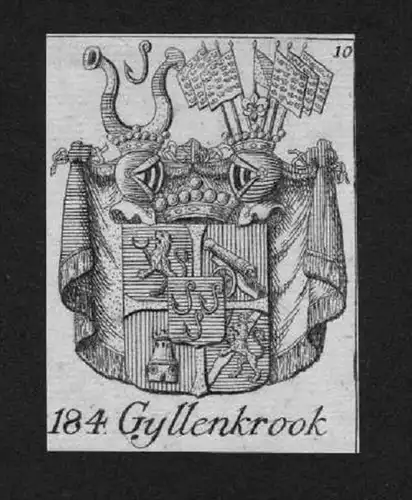Gyllenkrook Wappen vapen coat of arms Genealogie Heraldik Kupferstich