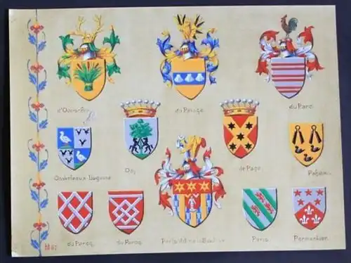 d'Overschie du Paiage du Parc Osy de Page Wappen Heraldik Blason