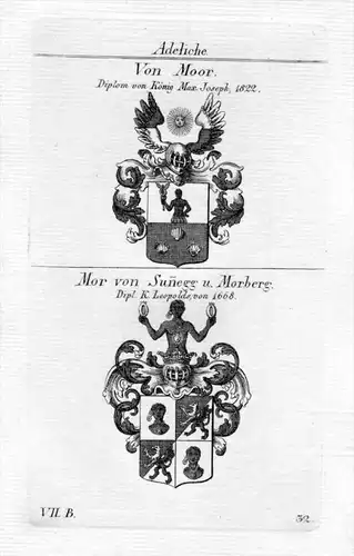 Moor Mor Sunnegg Morberg Wappen coat of arms Heraldik heraldry Kupferstich