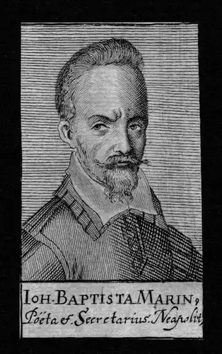 Johannes Marin Dichter poet Neapel Napoli Italy Kupferstich Portrait