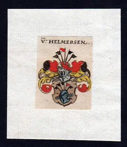 h. von Helmersen Wappen Adel coat of arms heraldry Heraldik Kupferstich