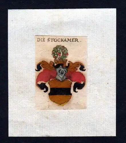 h. Stockamer Stockammer Wappen coat of arms heraldry Heraldik Kupferstich