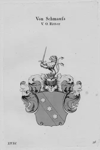 Schmaufs Wappen Adel coat of arms heraldry Haraldik Kupferstich