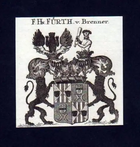 Freiherren v. Fürth v. Brenner Kupferstich Wappen