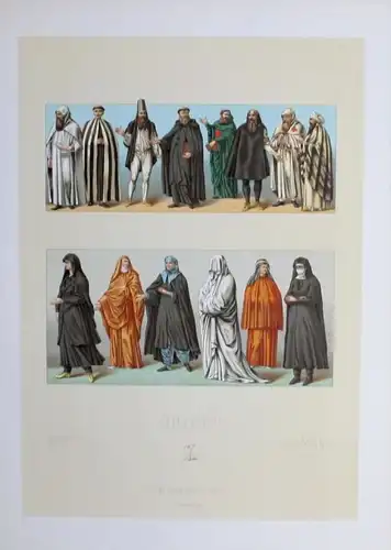 Orient Trachten Tracht costumes Asien Asia Lithographie lithograph