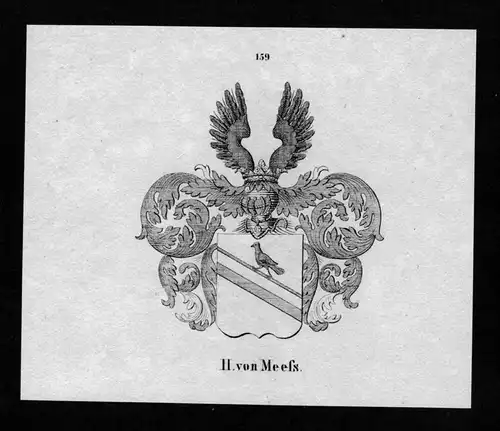 von Meefs Wappen Adel coat of arms heraldry Heraldik Lithographie