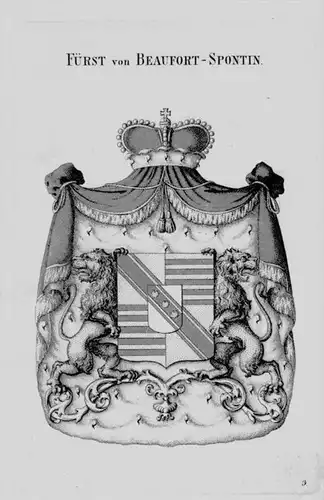 Beaufort Spontin Wappen Adel coat of arms heraldry Heraldik Kupferstich