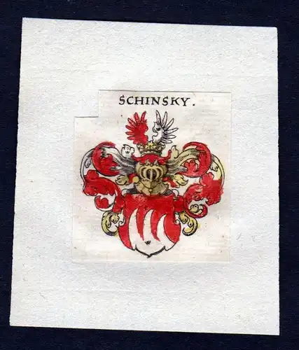 17. Jh von Zschinsky Wappen coat of arms heraldry Heraldik Kupferstich