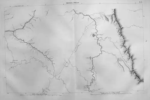 Komi Pechora Monts Polas Asia Russia map Karte carte engraving Russe