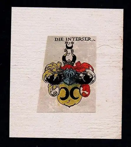 . - von Interser Wappen Adel coat of arms heraldry Heraldik Kupferstich