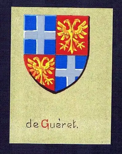 19. / 20. Jh. - de Guèret Blason Aquarelle