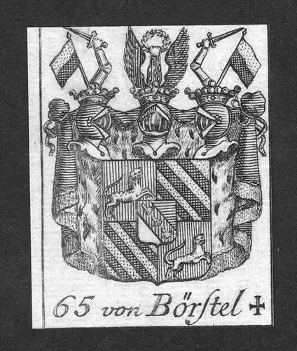 - von Börstel Wappen vapen coat of arms Genealogie Heraldik Kupferstich