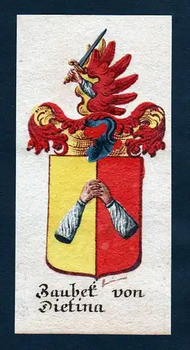 Baubet von Dietina Böhmen Wappen Adel coat of arms Manuskript