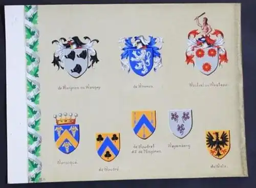 Wargnies Wasnes Wasteel Welz Waudre Waudret Blason Wappen heraldry heraldique