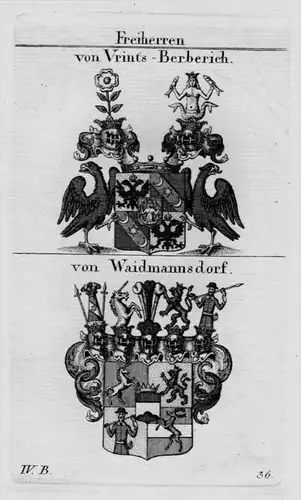 Vrints Berberich Wappen Adel coat of arms heraldry Heraldik Kupferstich