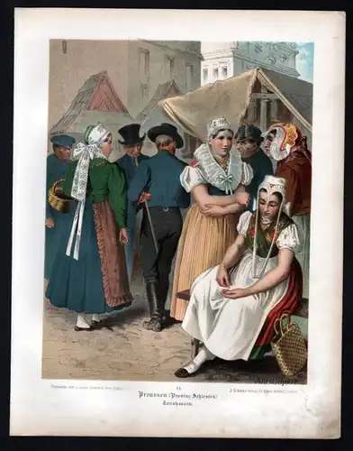 Preussen (Provinz Schlesien) Tannhausen - original Farb-Lithographie - Bildgröße ca. 26 x 20 cm von Albert K