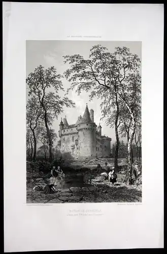 Chateau de Kerouzere - Sibiril Finistere Bretagne Frankreich France Lithographie