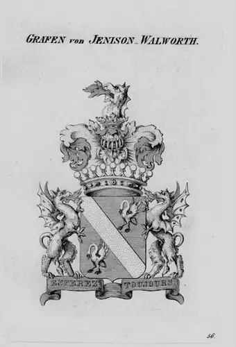 Jenison Walworth Wappen Adel coat of arms heraldry Heraldik Kupferstich
