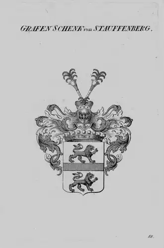 Schenk Stauffenberg Wappen Adel coat of arms heraldry Heraldik Kupferstich