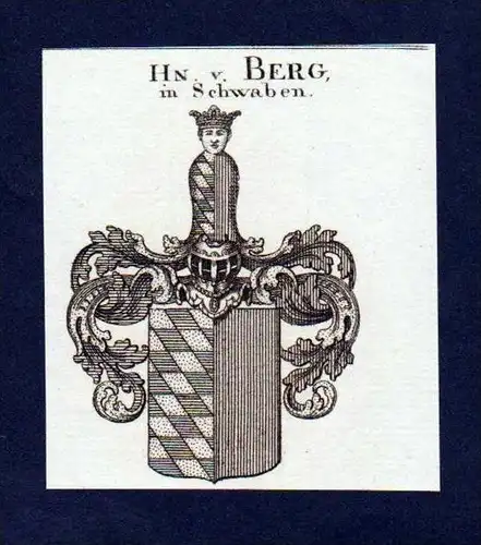 Herren von Berg Original Kupferstich Wappen Heraldik coat of arms