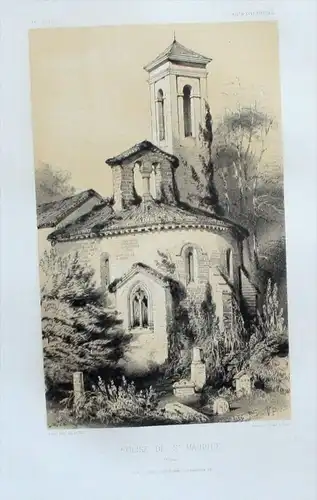 Saint Maurice de Vienne Original Lithographie litho lithograph