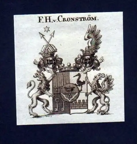 Freiherren v. Cronström Kupferstich Wappen