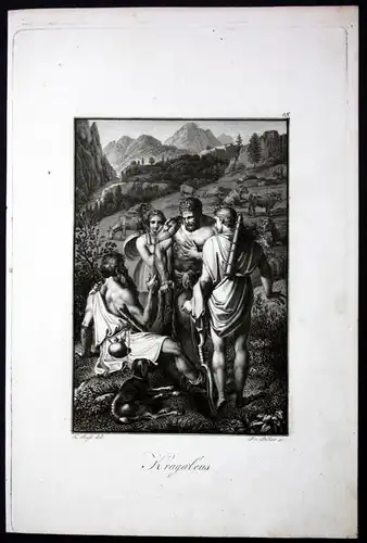 "Kragaleus" - Mythologie mythology Griechenland Stahlstich engraving