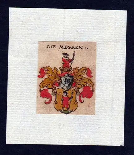 17. Jh Megken Wappen coat of arms heraldry Heraldik Kupferstich