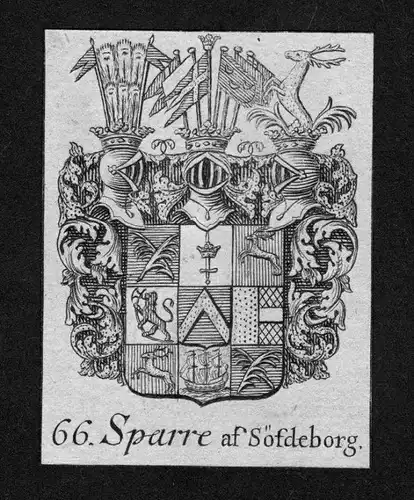 - Sparre af Söfdeborg Wappen vapen coat of arms Genealogie Kupferstich