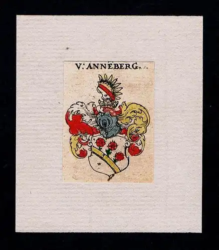 . - von Anneberg Wappen Adel coat of arms heraldry Heraldik Kupferstich