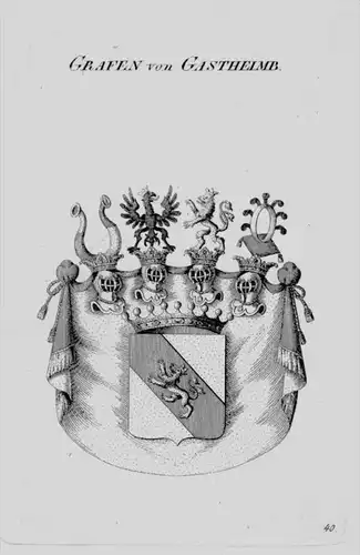 Gastheimb Wappen Adel coat of arms heraldry Heraldik crest Kupferstich