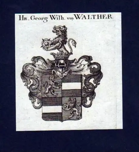 Herr Georg Wilhelm v. Walther Kupferstich Wappen