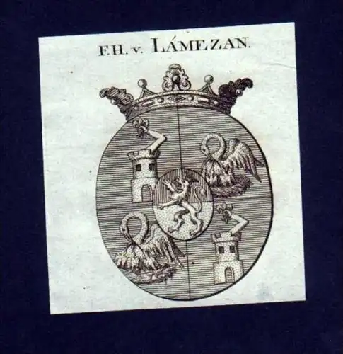 Freiherr v. Lámezan Kupferstich Wappen