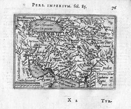 Persici sive sophorum Regni Tipus - Persia Iran Caspian See Pakistan Afghanistan map Karte engraving