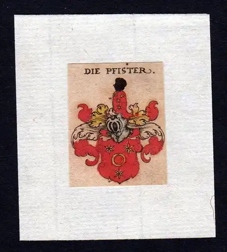 h. von Pfister Wappen Adel coat of arms heraldry Heraldik Kupferstich