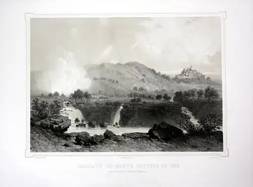 Localite de Monte rotondo en 1818 - Monterotondo Toskana Tuscany Ansicht veduta Lithographie Litho