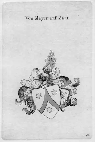 Mayer Zaar Wappen Adel coat of arms heraldry Heraldik crest Kupferstich