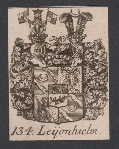 Leyonhielm Wappen vapen coat of arms Genealogie Heraldik Kupferstich