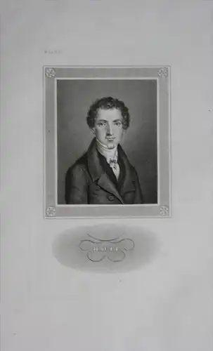 Wilhelm Hauff Schriftsteller Romantik engraving  Portrait