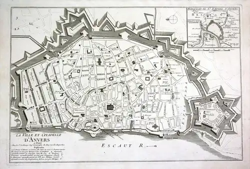 La Ville et Citadelle d Anvers - Antwerpen / Anvers / Belgie / Belgique / Belgien / Plan gravure map Karte Le