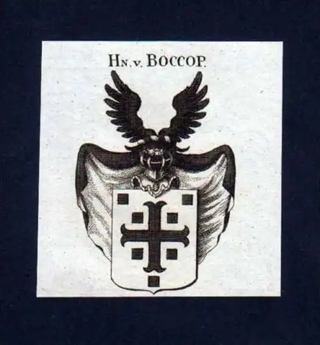Herren v. Boccop Kupferstich Wappen