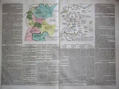 Deutsches Reich Mittelalter Geschichts - Karte Kupferstich