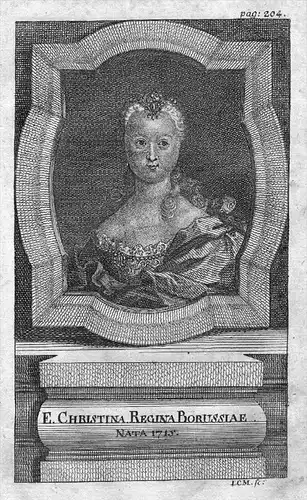 E. Christina Regina Borussiae - Elisabeth Christine Braunschweig (1715 - 1797) Königin von Preußen Portrait