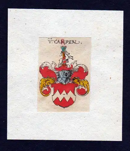 h Campen Wappen coat of arms heraldry Heraldik Kupferstich